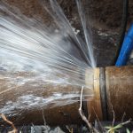 Burst pipe or leaking pipe is under repairing