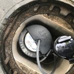 Sensor technology installed in a water system on the pavement