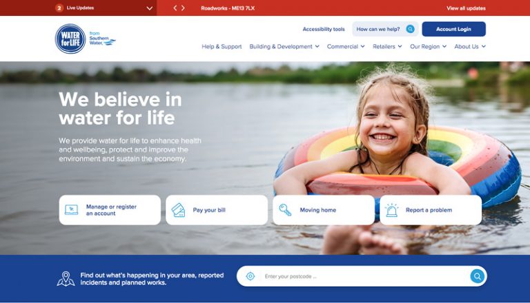 Southern Water make a splash with new website launch